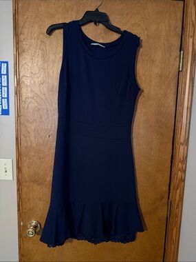 Sleeveless Navy Mini Dress with Ruffle Hem